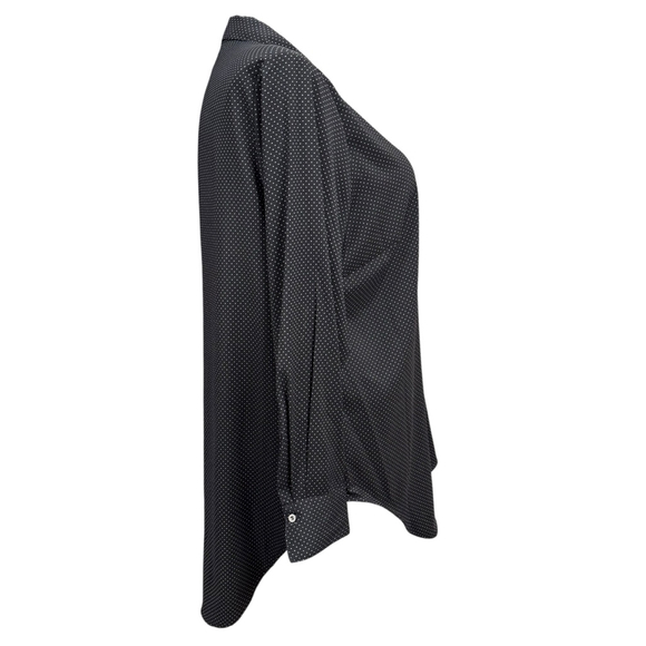 Chelsea & Theodore Black Polka Dot Button Front Blouse Women’s 1X - Picture 4 of 8